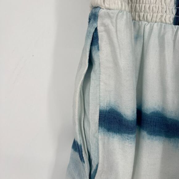 Pilcro Skirt Womens L Boho Ruffle Tie Dye Blue‎ White Peasant Feminine Smocked - Picture 4 of 8